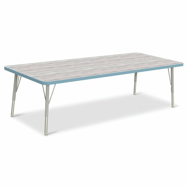 Jonti-Craft Berries Rectangle Activity Table, 30 in. x 72 in., E-height, Driftwood Gray/Coastal Blue/Gray 6413JCE452